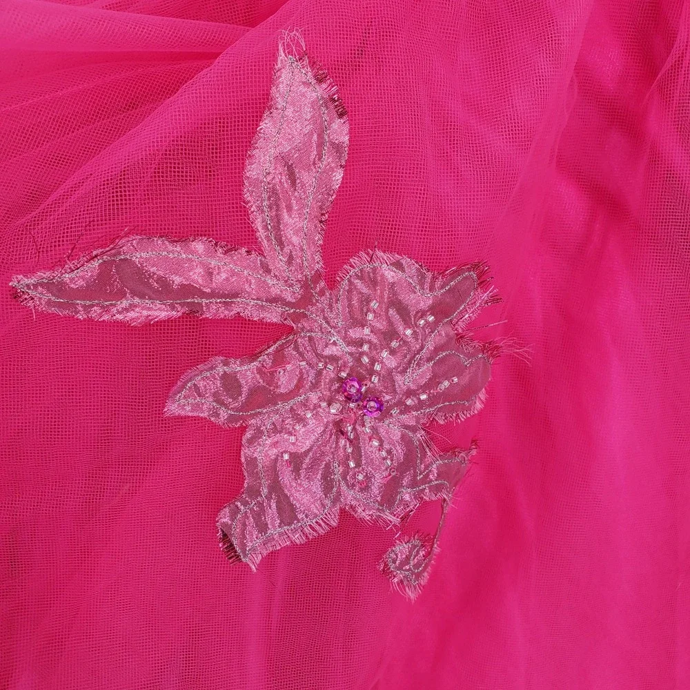 Jovani Hot Pink Sequin Tulle Fit Flare Party Dress Sweetheart 4 Hoco Prom Fomral - Picture 6 of 13